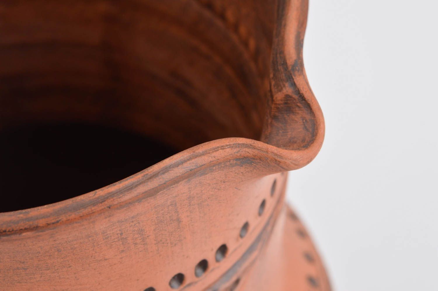 Keramik Krug handmade brauner Krug aus Ton 2.2 l Öko Geschirr für Haushalt foto 4