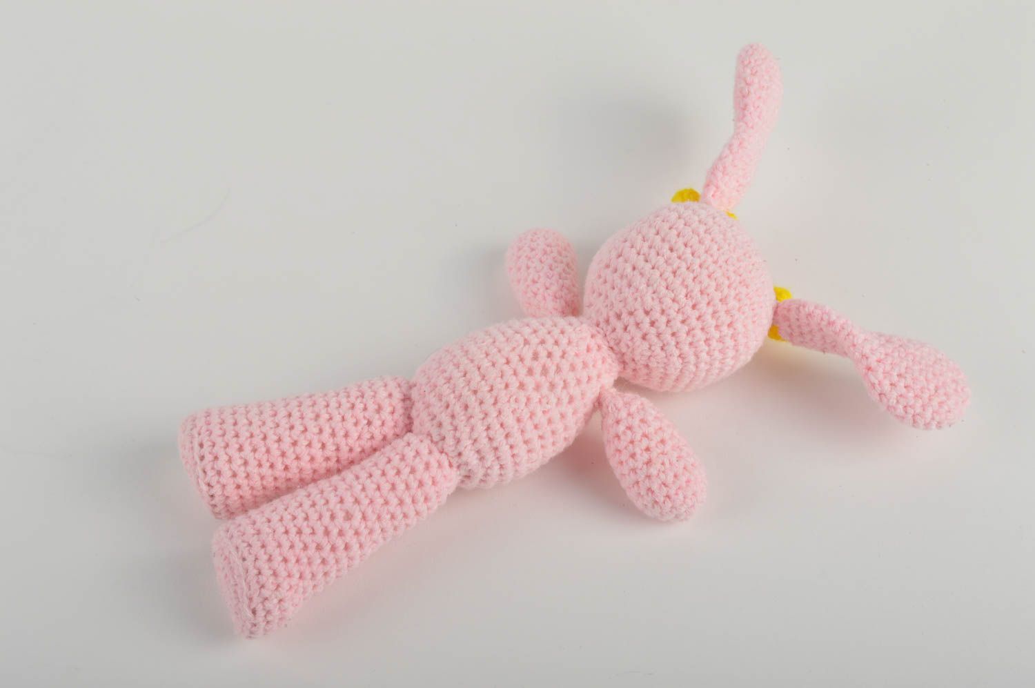 Мягкая игрушка ручной работы игрушка заяц розовыйй маленькая детская игрушка фото 4