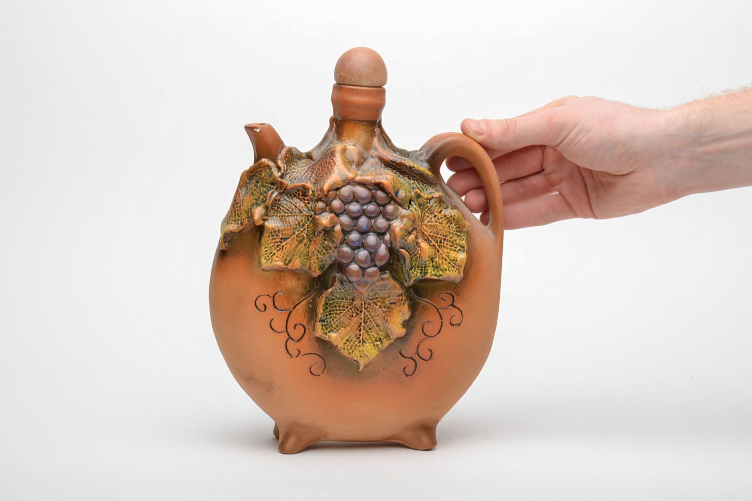 Round ceramic teapot with lid photo 5