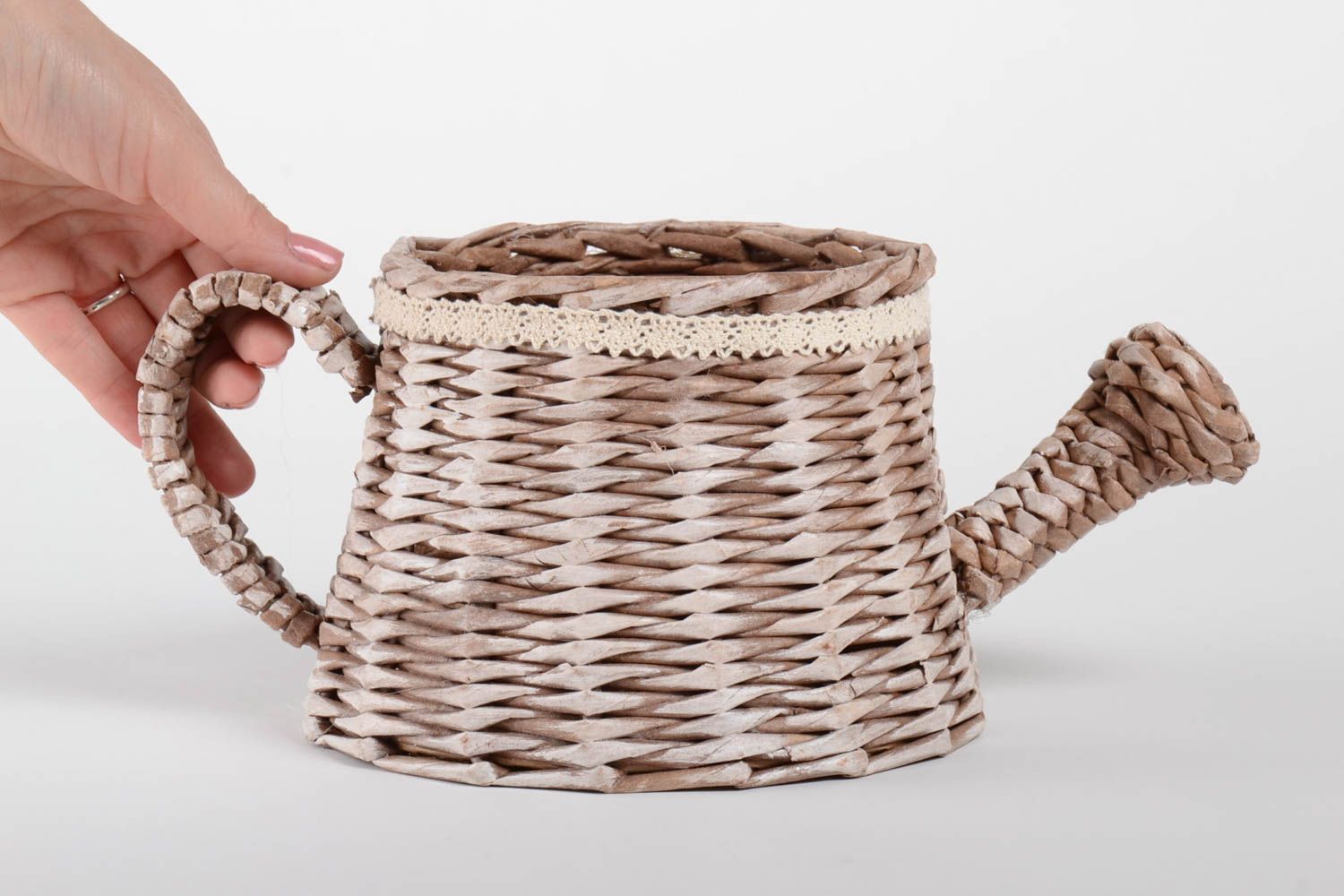 Beautiful handmade woven paper basket interior decorating unusual gift ideas photo 5