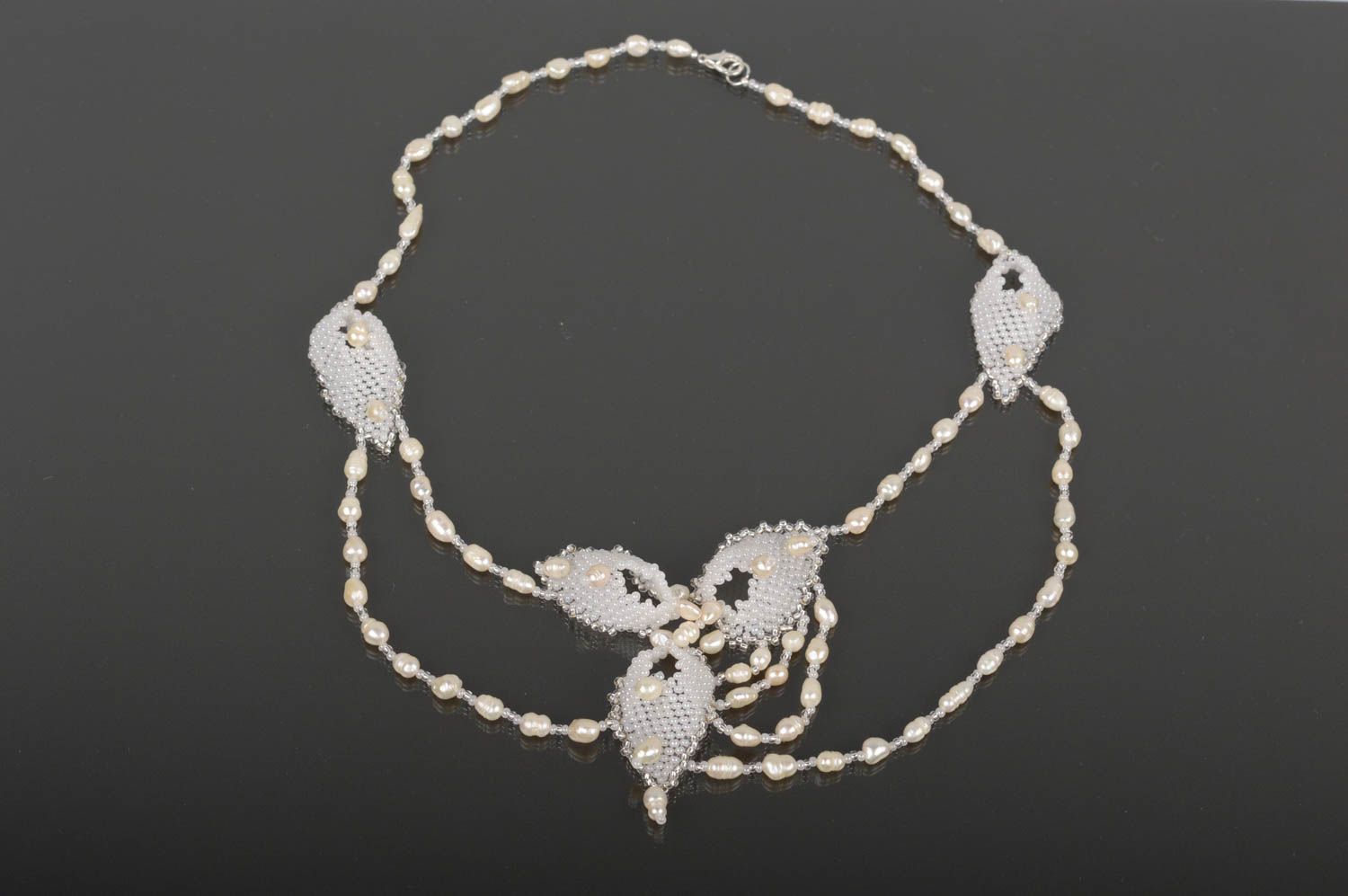 Handmade Rocailles Kette Accessoire für Frauen Damen Collier mit Perlen foto 1
