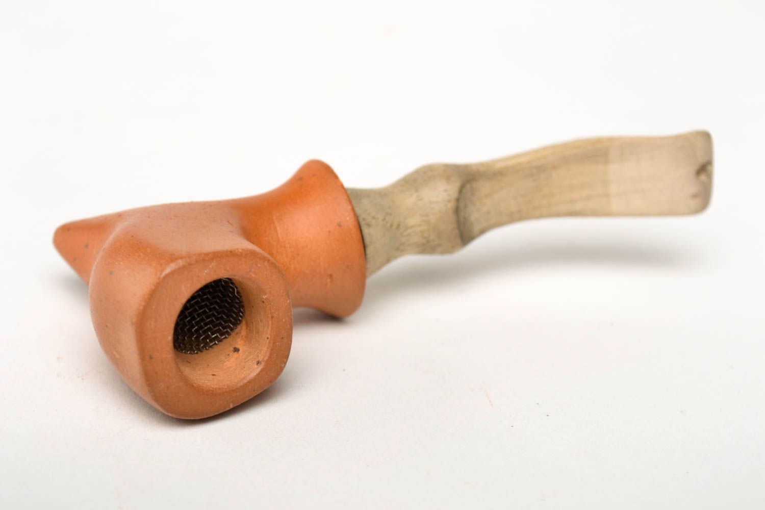 Pipa de arcilla artesanal con boquilla accesorio para fumar tabaco pipa de barro foto 4