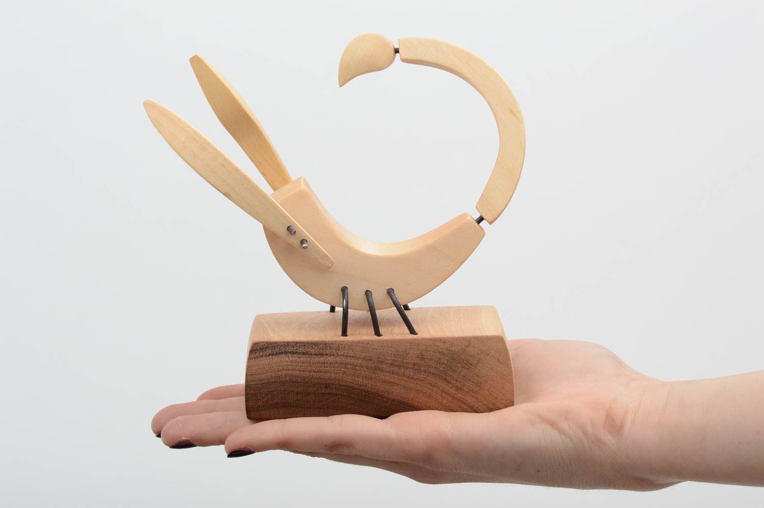 Handmade Skorpion Figur Holz Dekoration Designer Geschenk Tischdeko Idee weiß foto 5