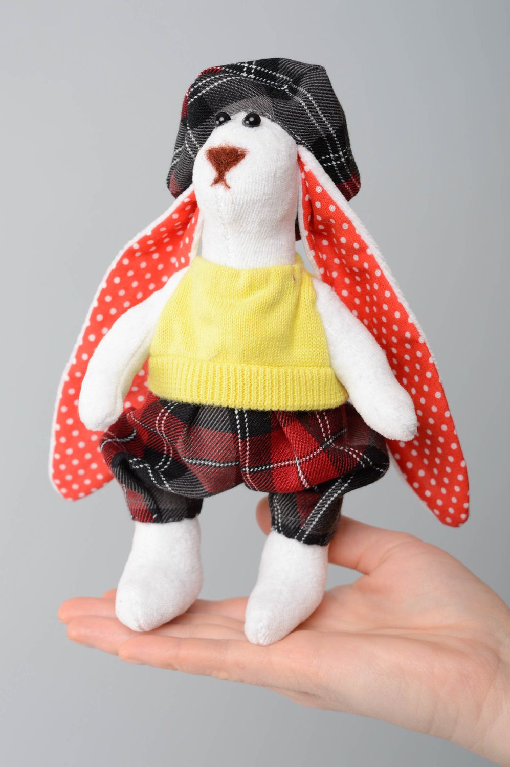 Handmade fabric soft toy Rabbit photo 4