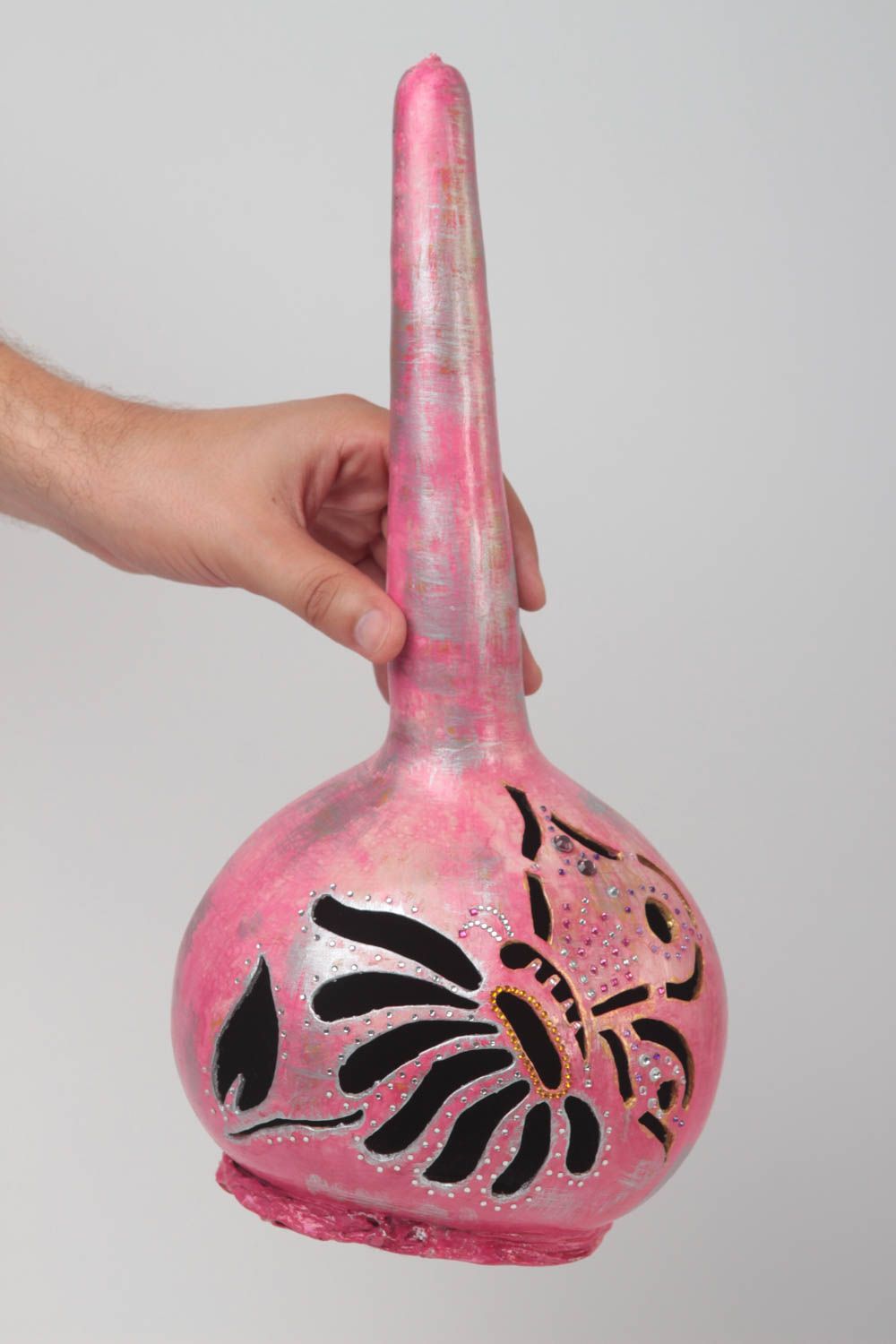 Figura de calabaza rosa hecha a mano regalo original decoración de casa foto 5