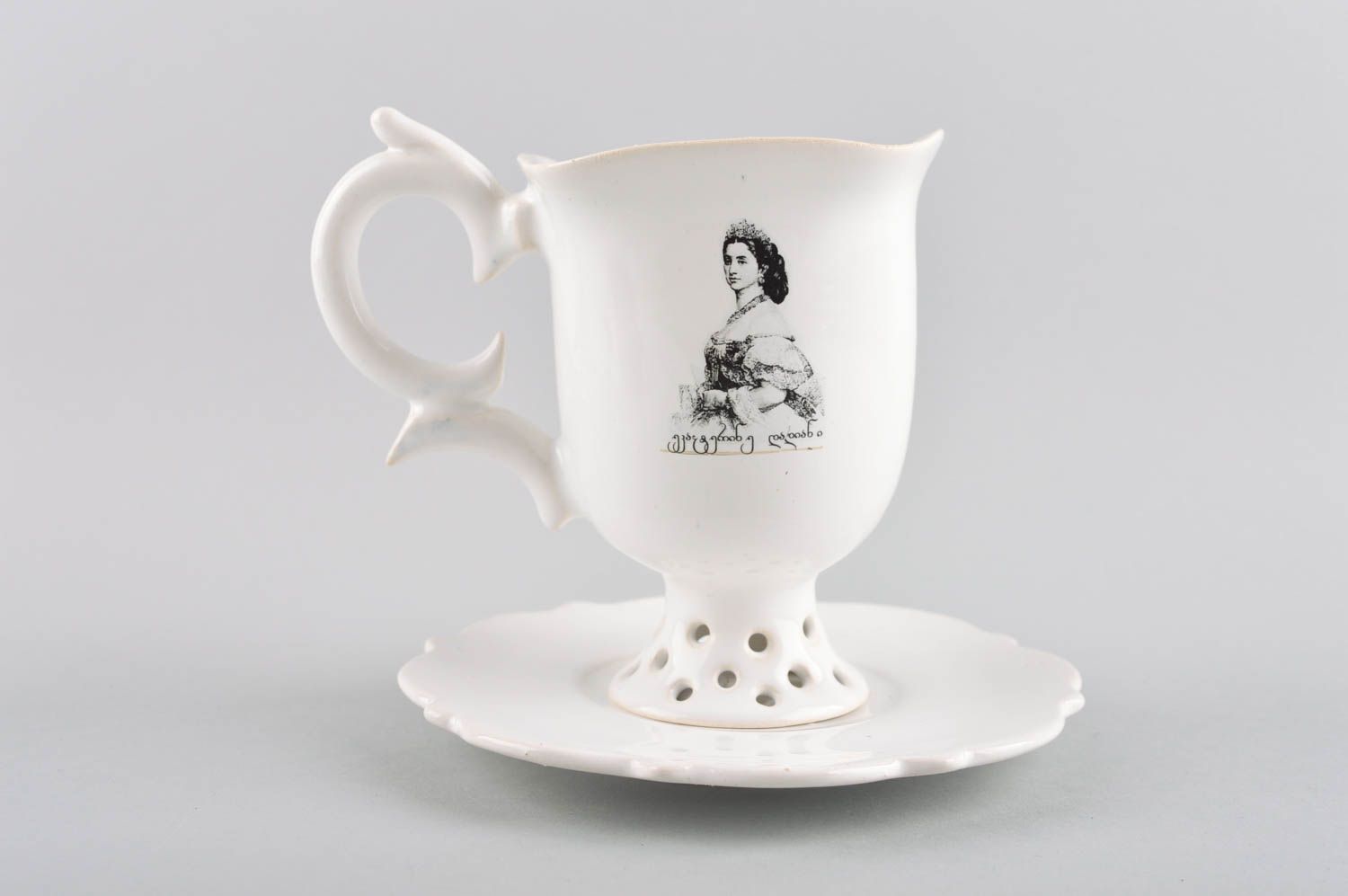 Tasse à café et thé Sous-tasse design faites main céramiques Vaisselle originale photo 2