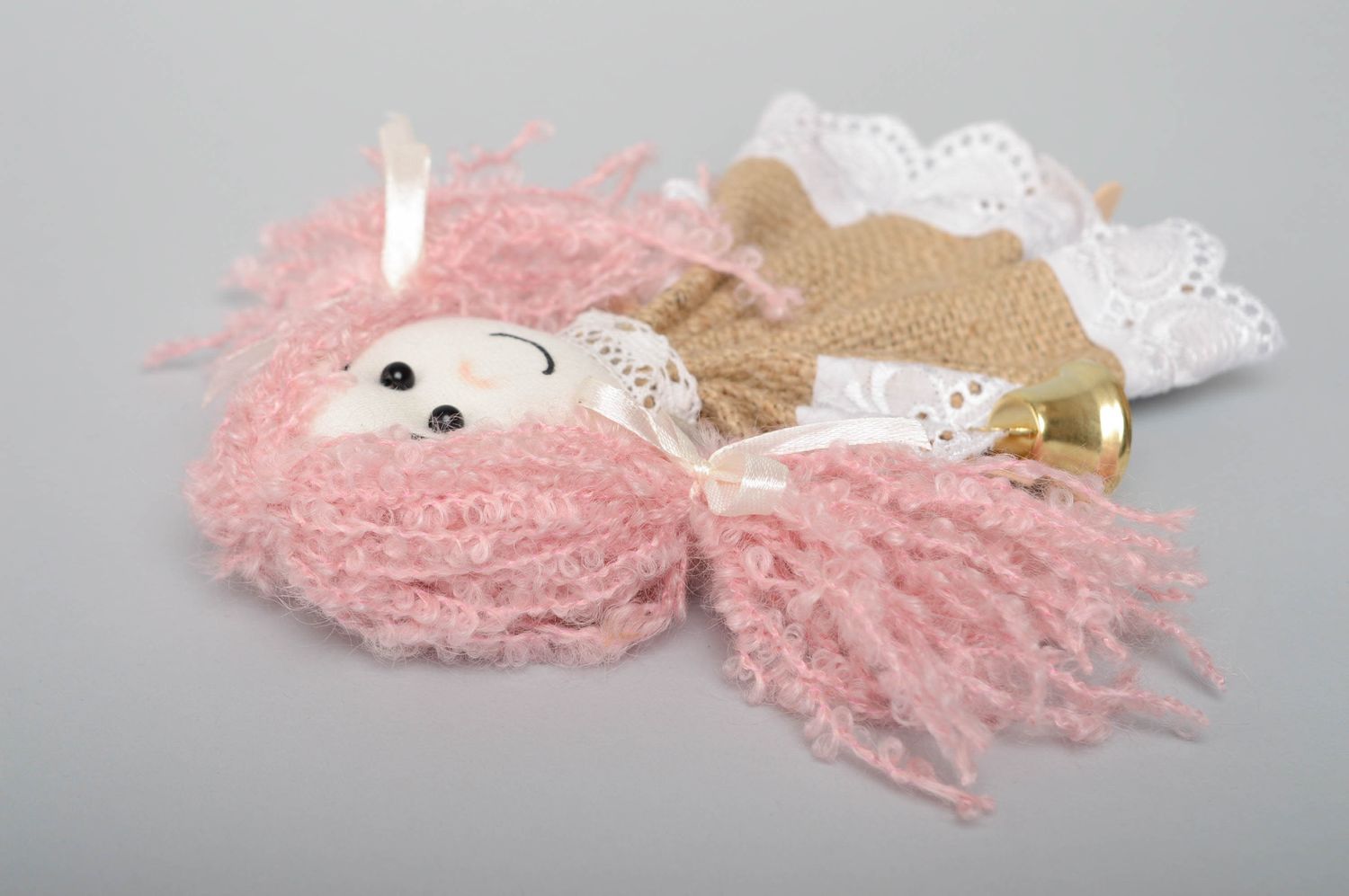 Kuscheltier Aufhänger Puppe mit rosa Haaren  foto 5
