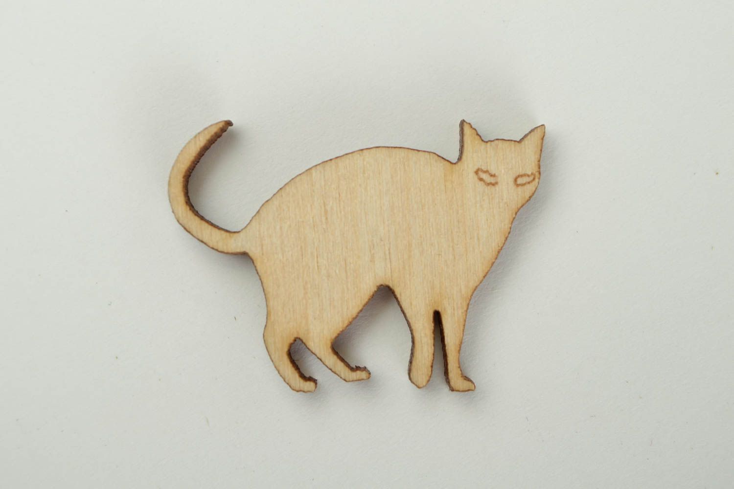 Handgemachte Holzrohling zum Bemalen Miniatur Figur schlaue Katze Holz Figur foto 3