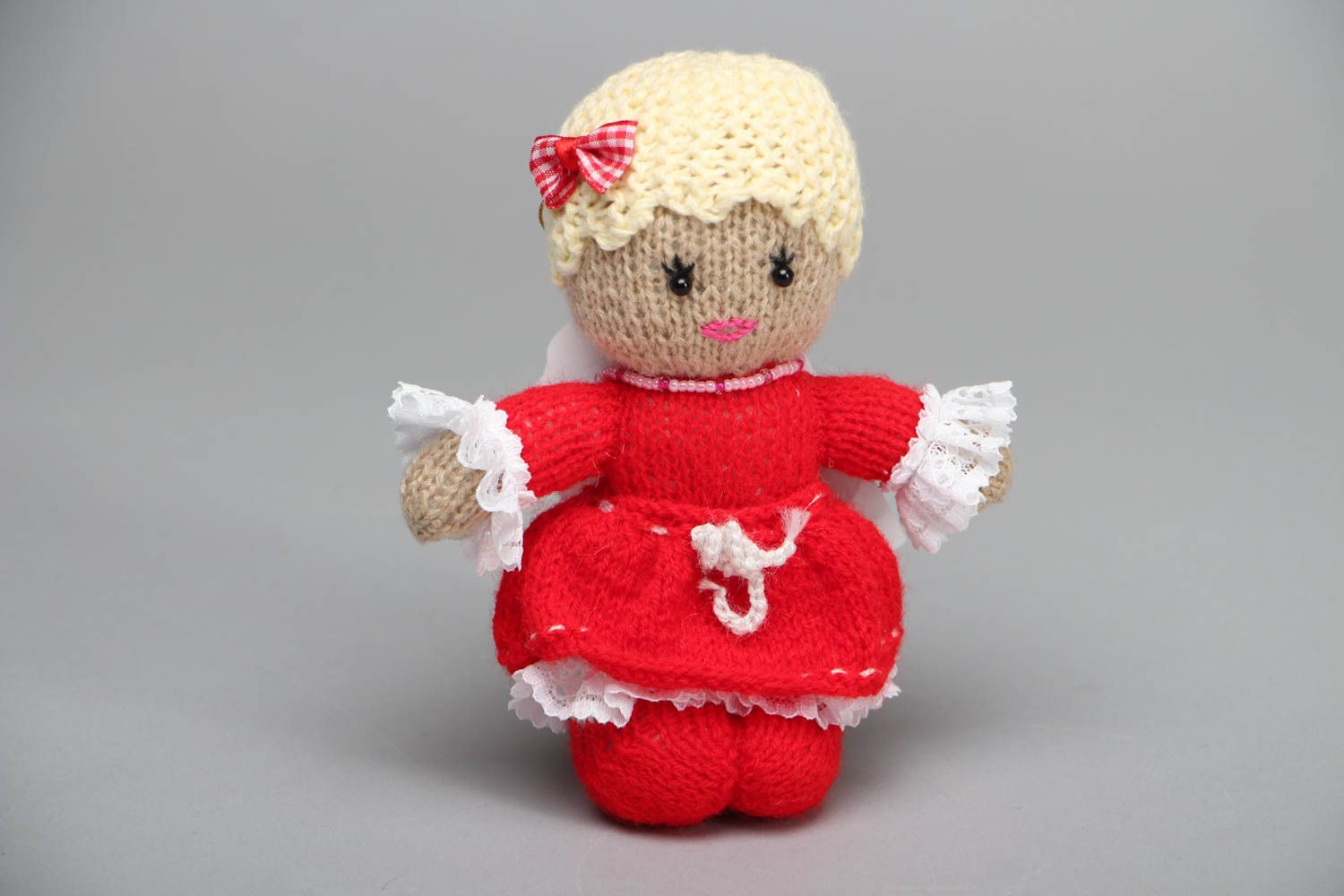 Beautiful hand knitted toy Girl photo 1