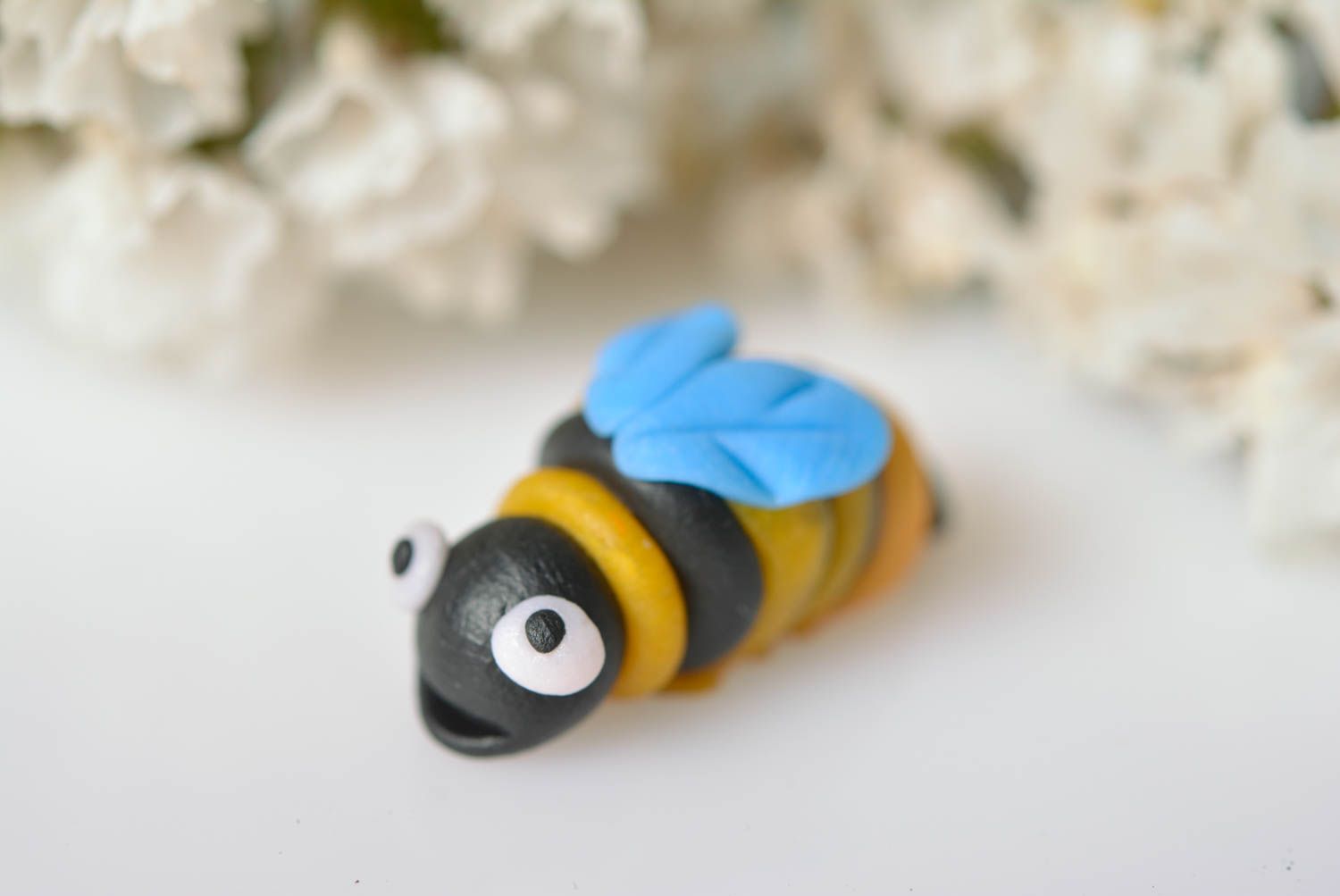 Ceramic handmade figurine unusual home decor ideas cute toy bee interior decor photo 3