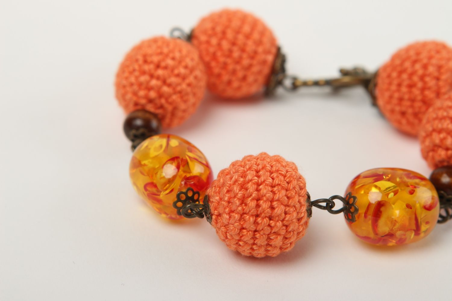 Handmade bracelet designer accessory unusual jewelry crocheted bracelet photo 3
