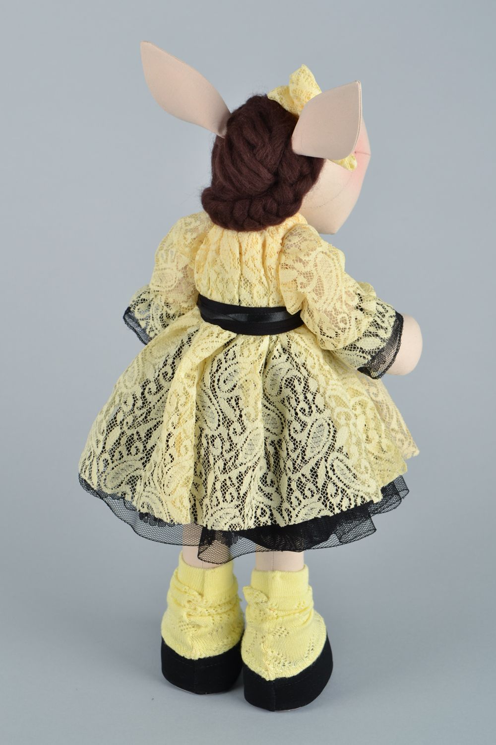 Peluche décorative Cheval avec tresse faite main photo 4