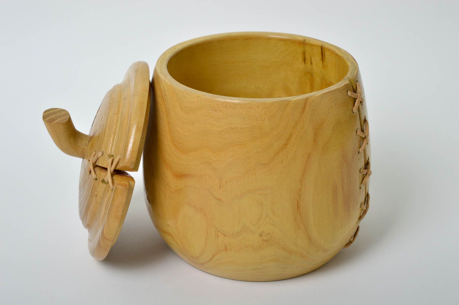 Handmade Dose aus Holz Tee Aufbewahrung Holz Salz Behälter Küchen Zubehör foto 4