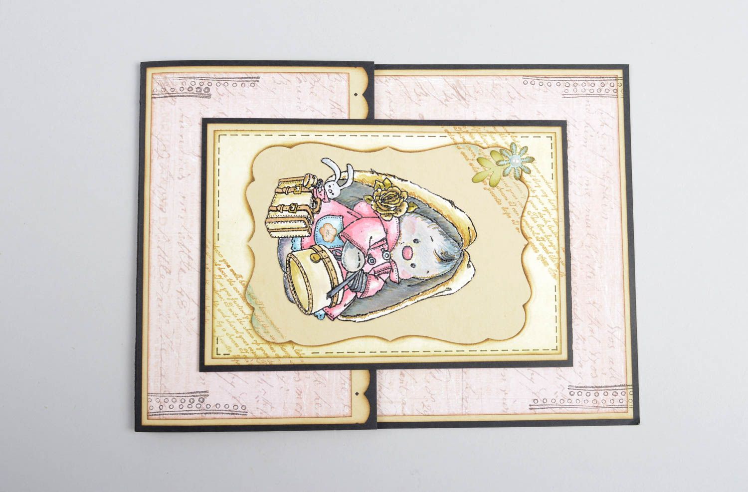 Handmade Karte für Geldgeschenke kreative Geschenkidee schöne Grußkarte Hase foto 2