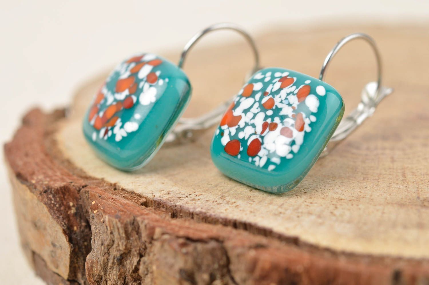 Elegant handmade glass earrings glass art artisan jewelry designs gift ideas photo 1