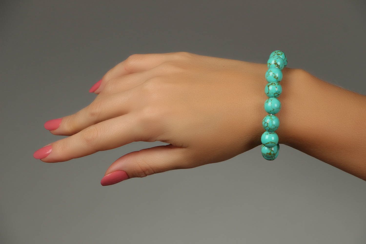 Bracelet en pierre turquoise fait main photo 5