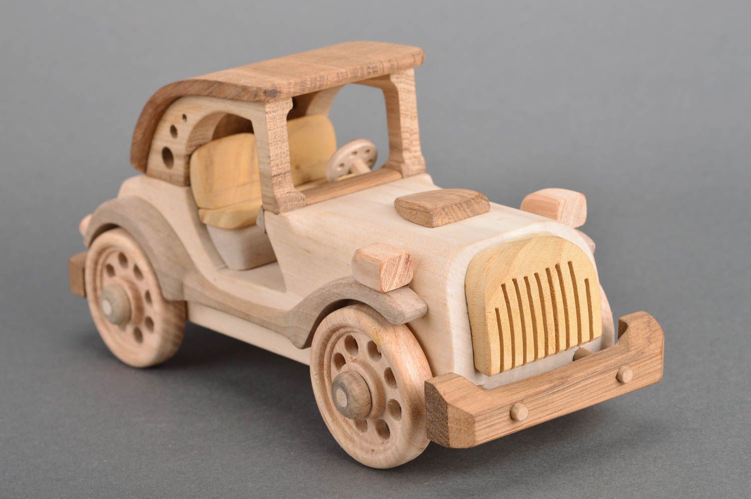 Handmade designer collectible wooden toy Retro Car interior decor photo 5