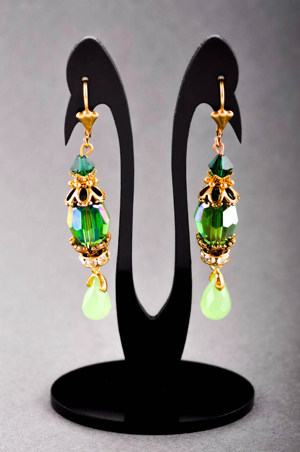 Juwelier Modeschmuck handgemachte Ohrringe Kristall Schmuck grell für Frauen foto 1