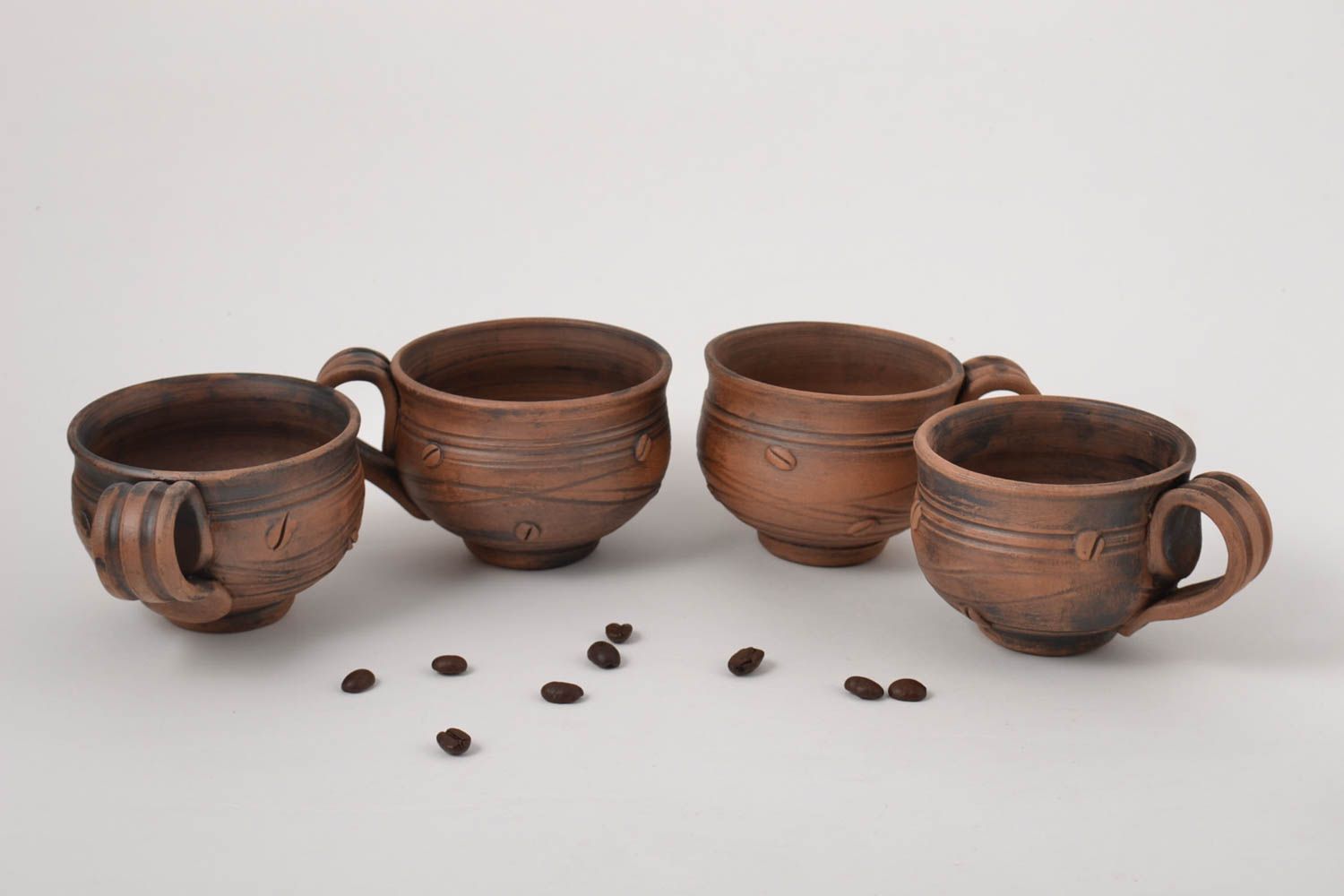 Кофейный набор ручной работы керамические чашки кофейный набор в подарок фото 1