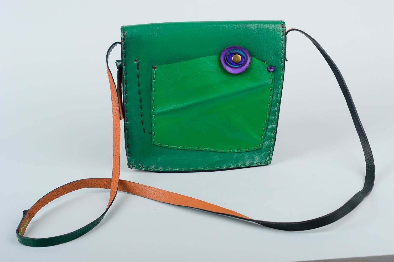 Handgefertigt Damentasche Leder Umhängetasche Damen Designer Accessoire foto 3