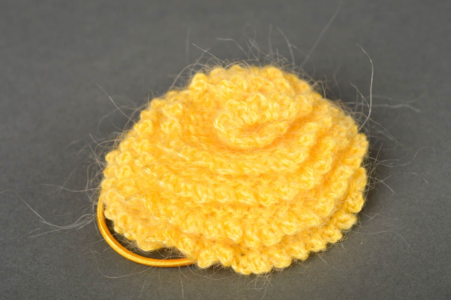 Goma para el pelo artesanal accesorio para niñas regalo original amarilla foto 2