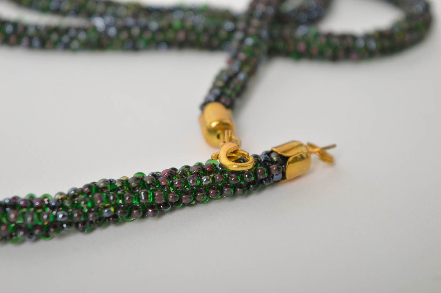 Handmade Halskette aus Glasperlen Designer Schmuck Frauen Accessoire schön foto 5