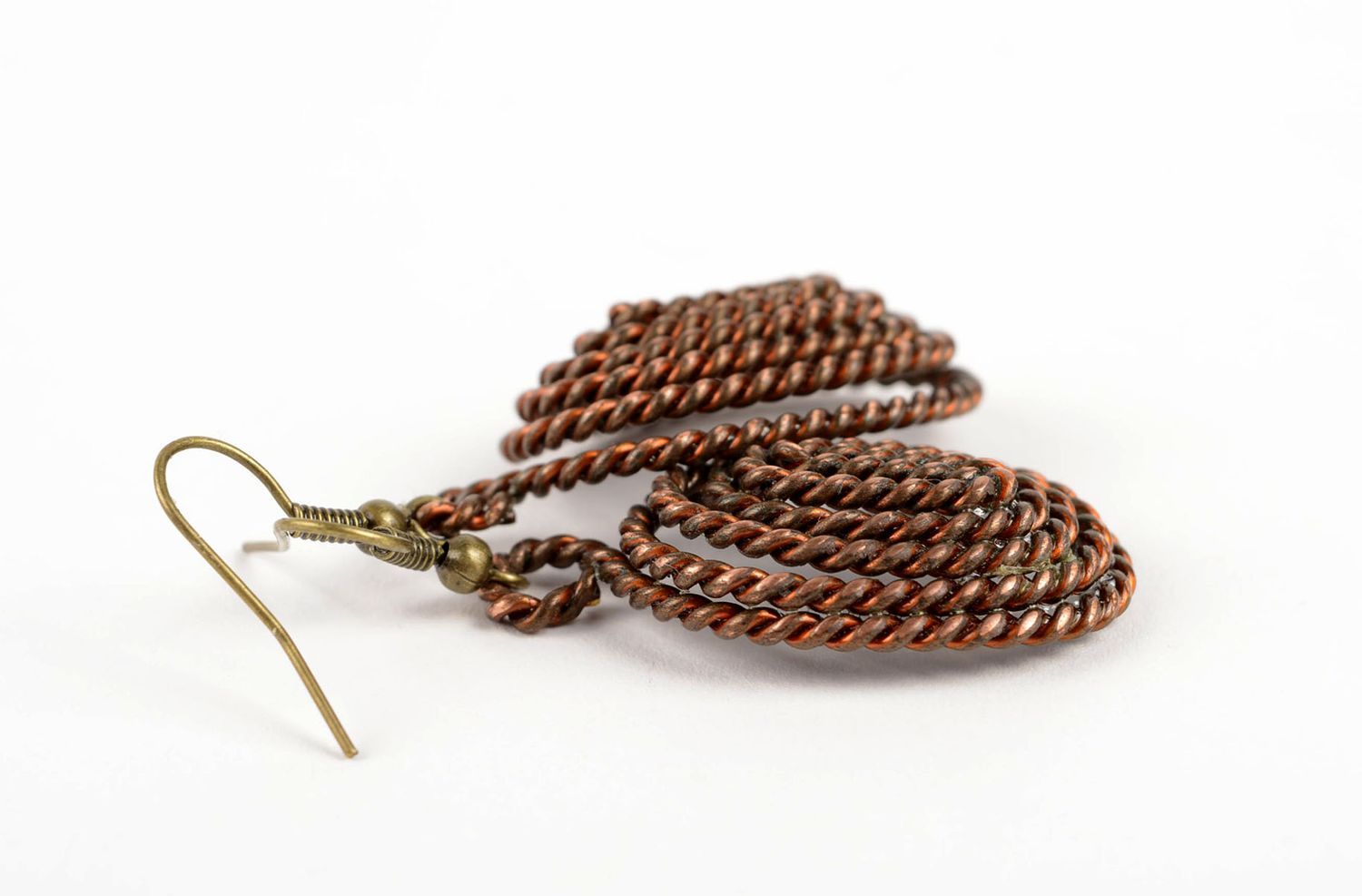 Pendientes de cobre hechos a mano regalo original accesorios para mujeres foto 2