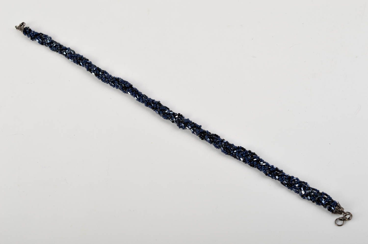 Колье из бисера украшение ручной работы ожерелье из бисера темное необычное фото 3