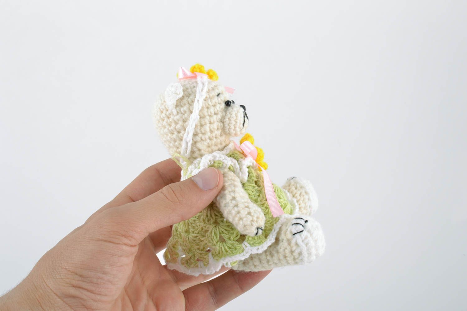 Handmade crocheted soft toy made of wool for children and home interior photo 2
