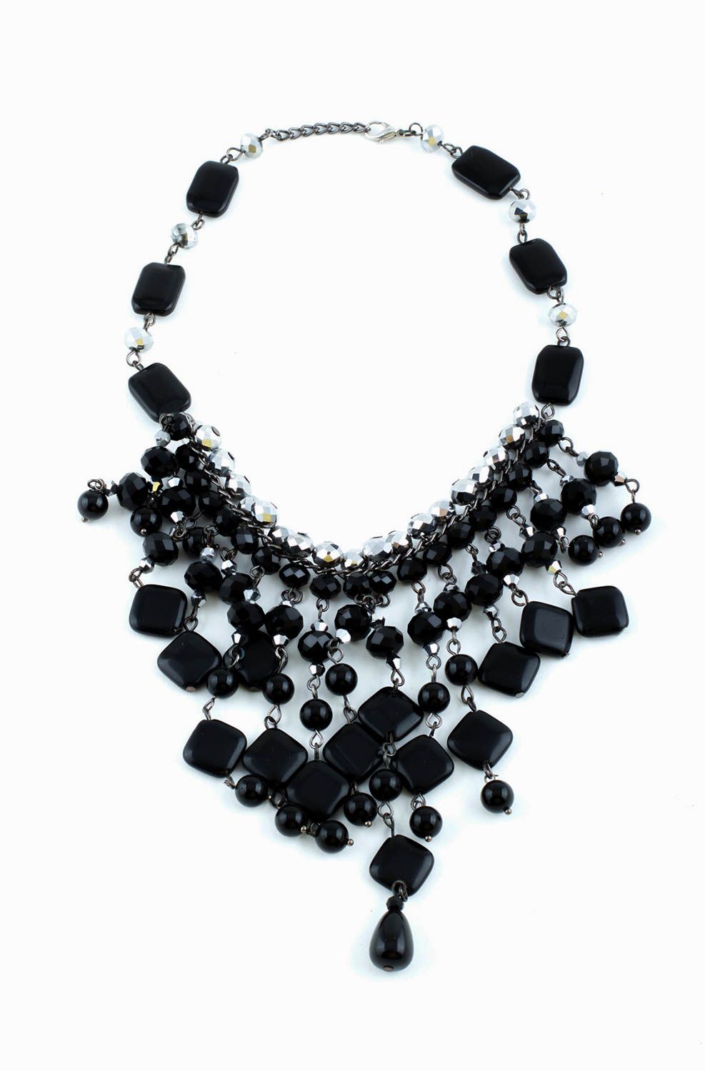 Damen Collier handmade Perlen Schmuck mit Natursteinen Geschenk für Frauen foto 2