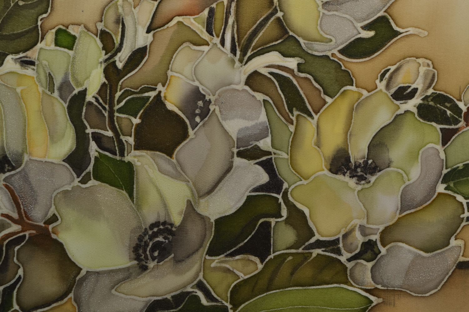 Acrylic painting on silk basis Flowers photo 4