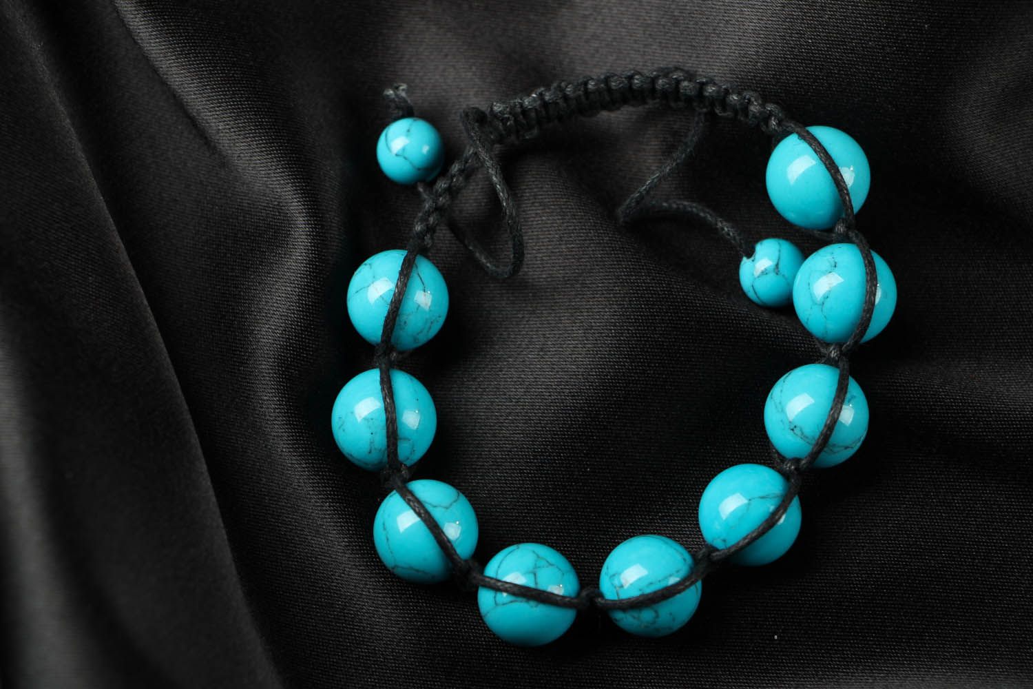 Braided bracelet with turquoise photo 1