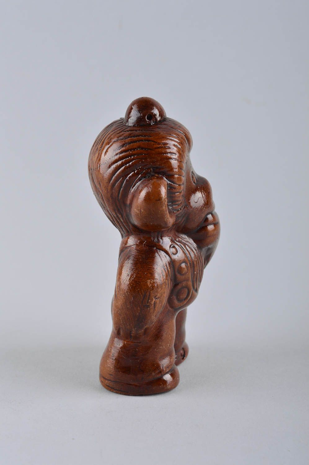 Handmade ceramic statuette unusual interior decor clay monkey figurine photo 3