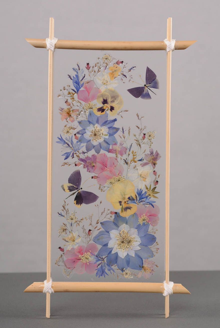 Wandbild im Provence Stil aus Strohblumen  foto 1