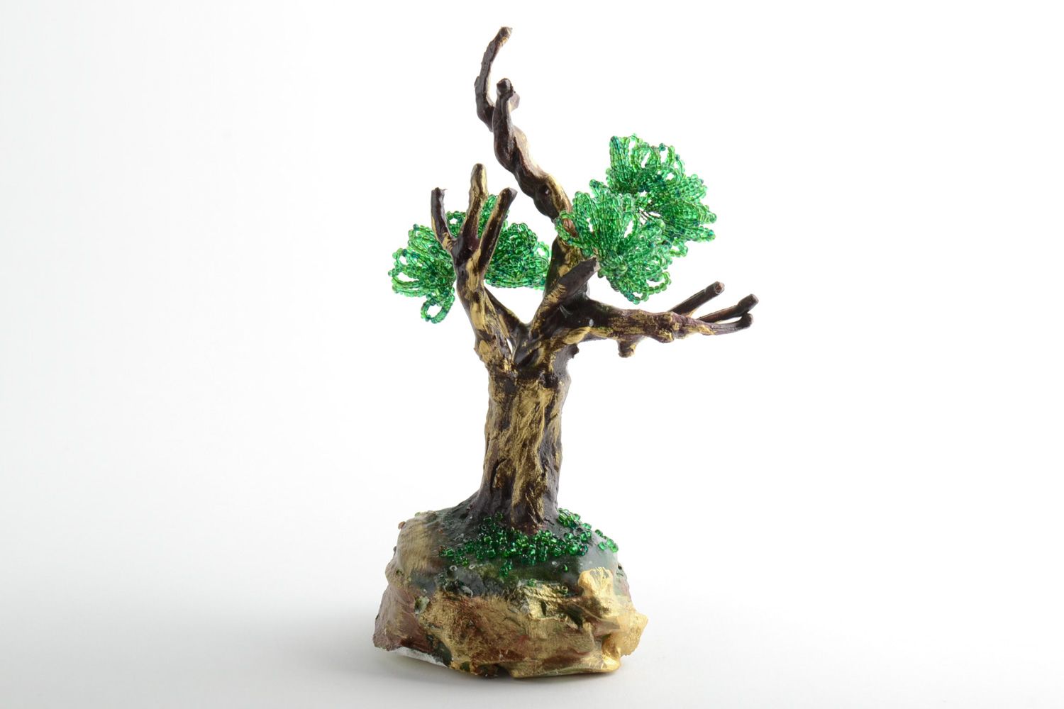Homemade decorative beaded bonsai tree photo 2