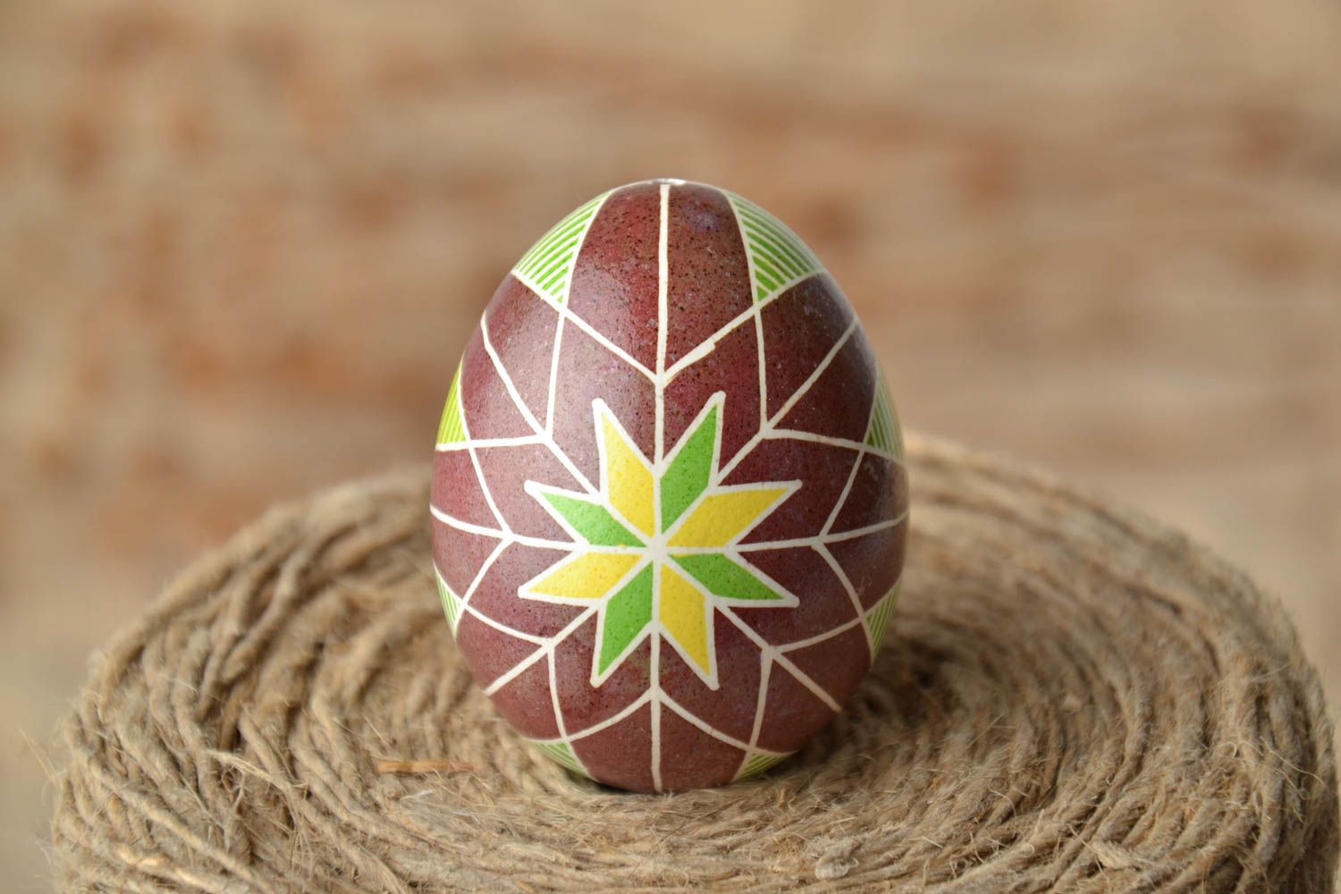Painted Easter egg decorated with aniline dyes photo 1