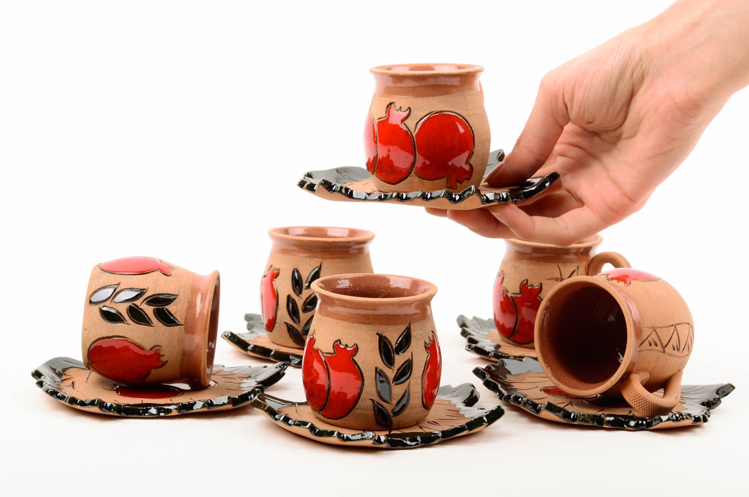 Handmade Küchen Accessoires Kaffeetassen Set Keramik Geschirr Küchen Zubehör foto 2