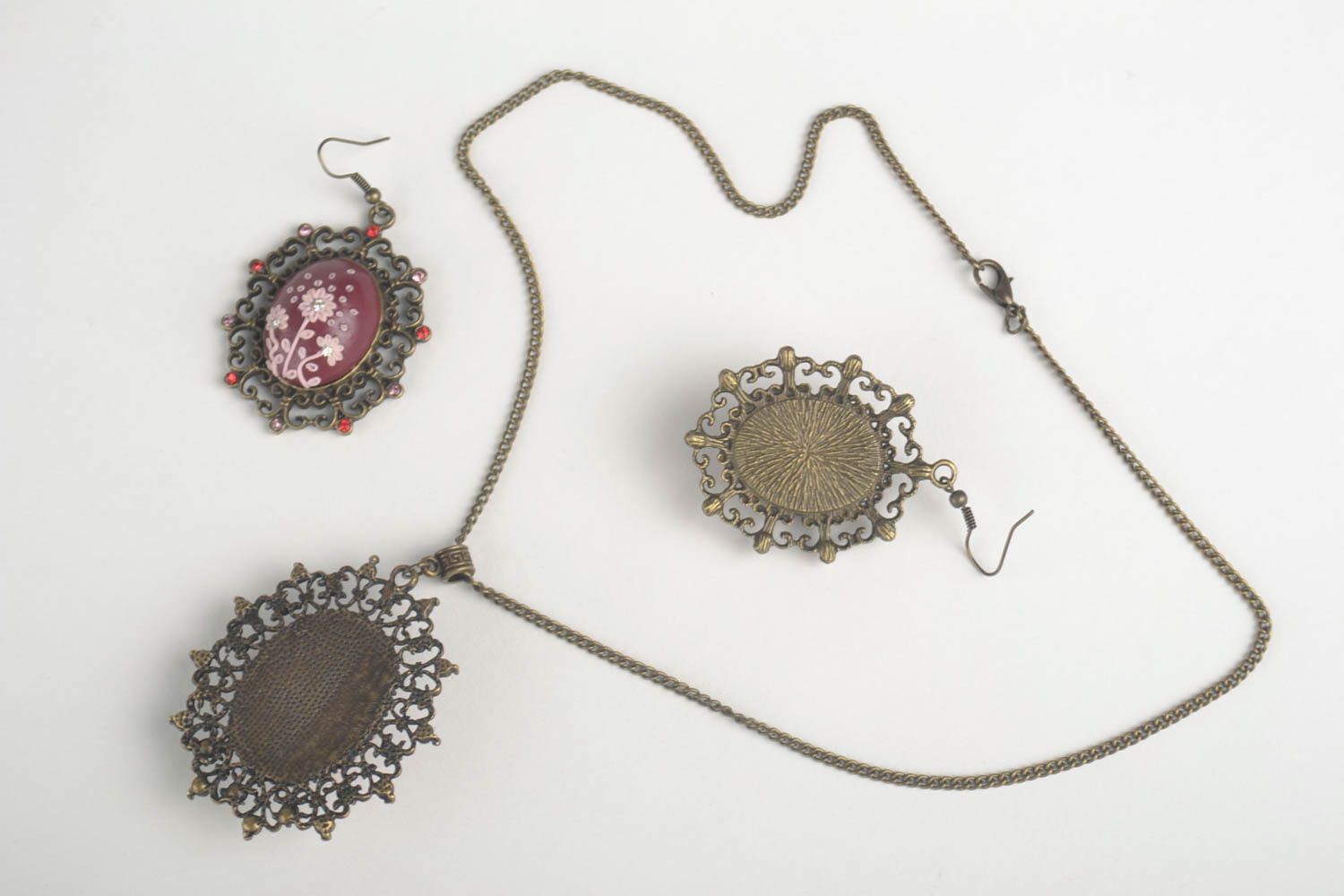 Handmade pendant handmade earrings polymer clay jewelry unusual gift for girl photo 2