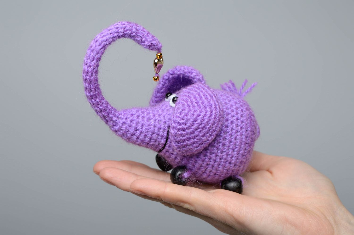Peluche tricotée au crochet faite main Éléphant photo 4
