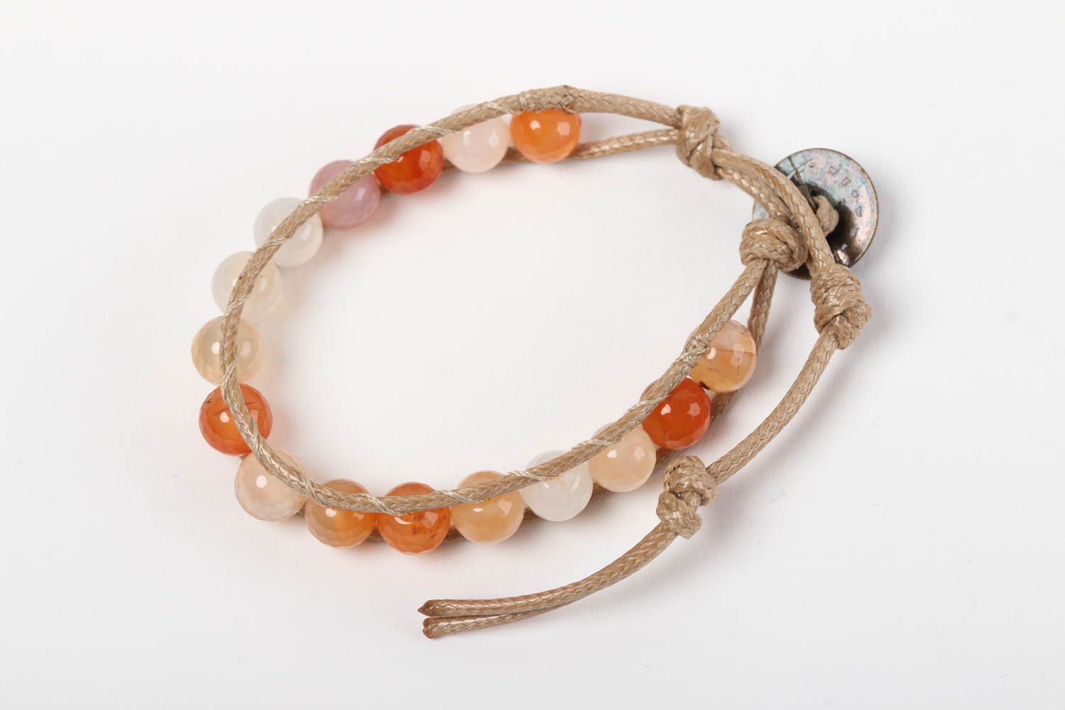 Agate bracelet handmade woven bracelet with natural stones fashion bracelet  photo 2