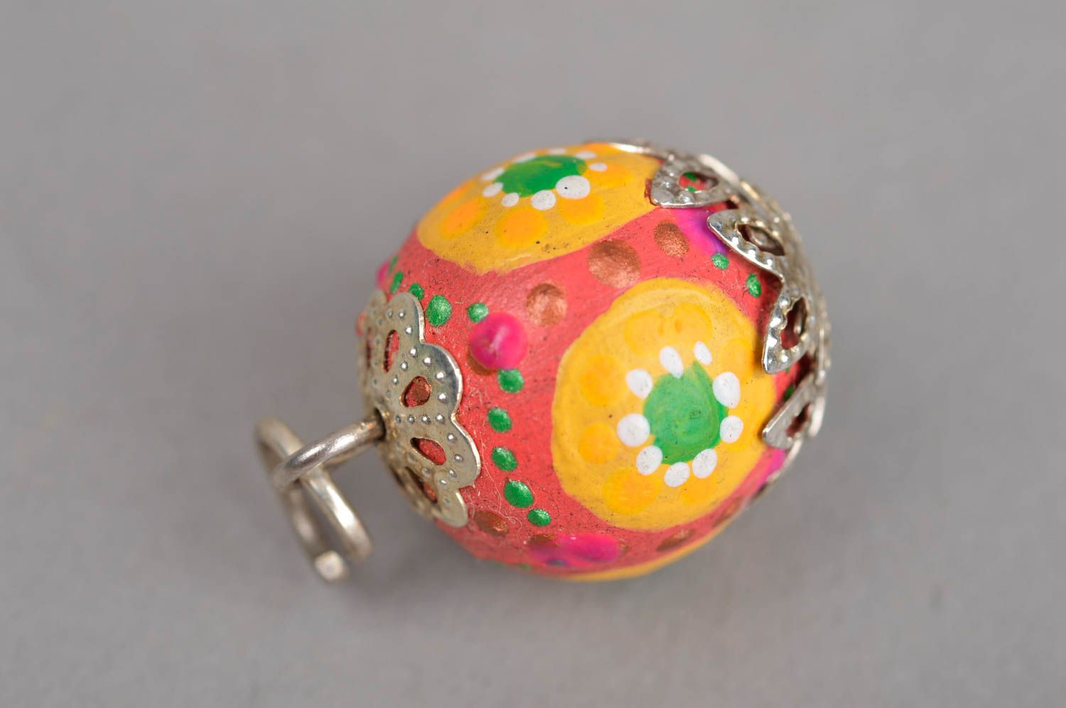 Colorful handmade wooden pendant artisan jewelry designs beautiful jewellery photo 3