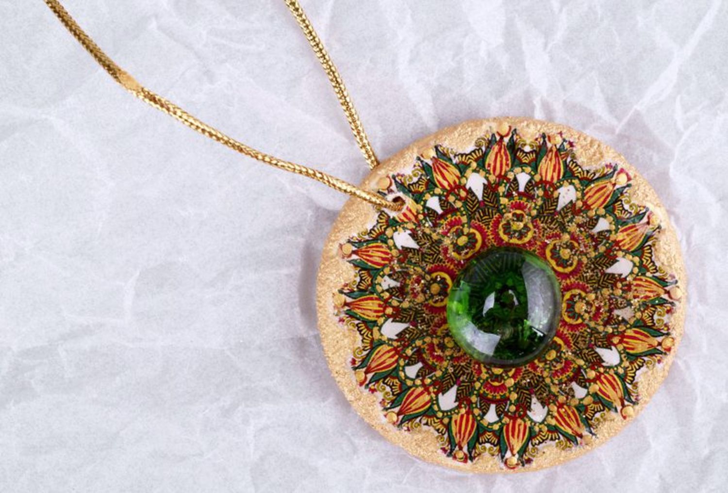 Ceramic pendant Mandala of health and wellbeing photo 3