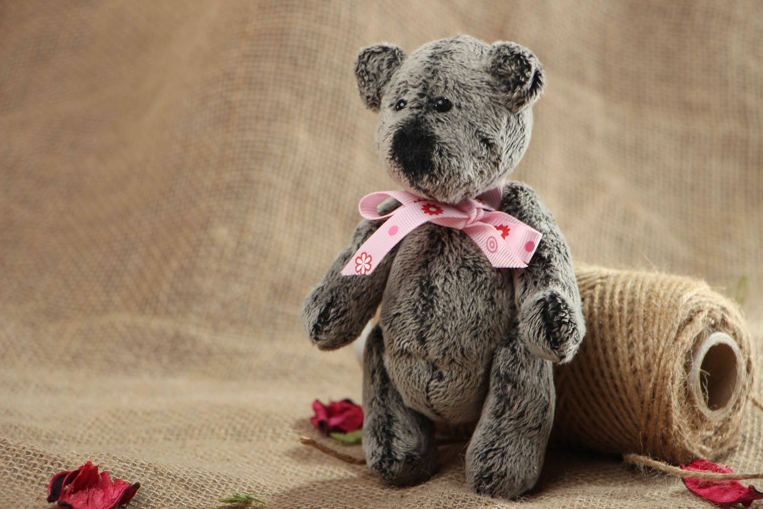 Soft toy bear made of velbo photo 5