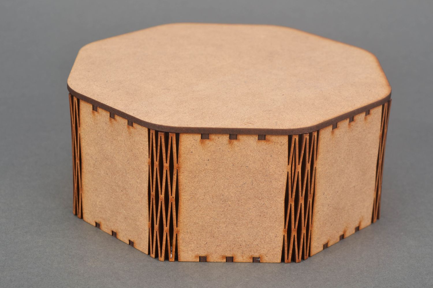 Boîte octogonale en bois brut à décorer  photo 3