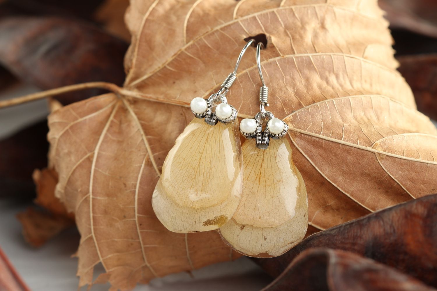 Handmade ausgefallener Ohrschmuck Ohrringe für Damen Epoxidharz Schmuck  foto 1
