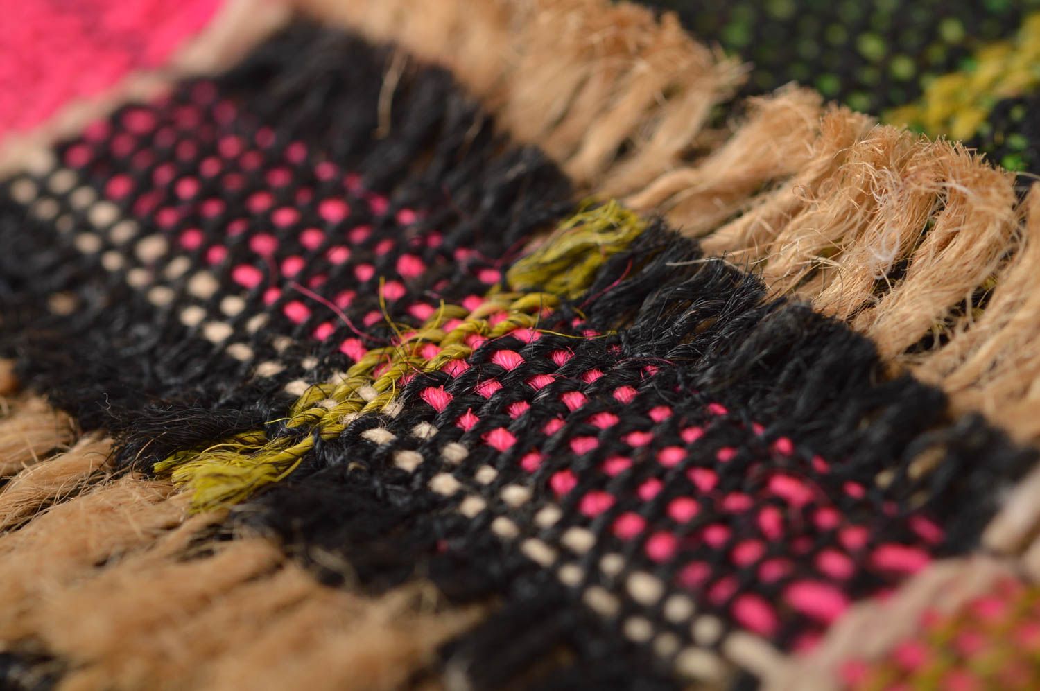 Sac bandoulière femme fait main en laine à carreaux accessoire original photo 3