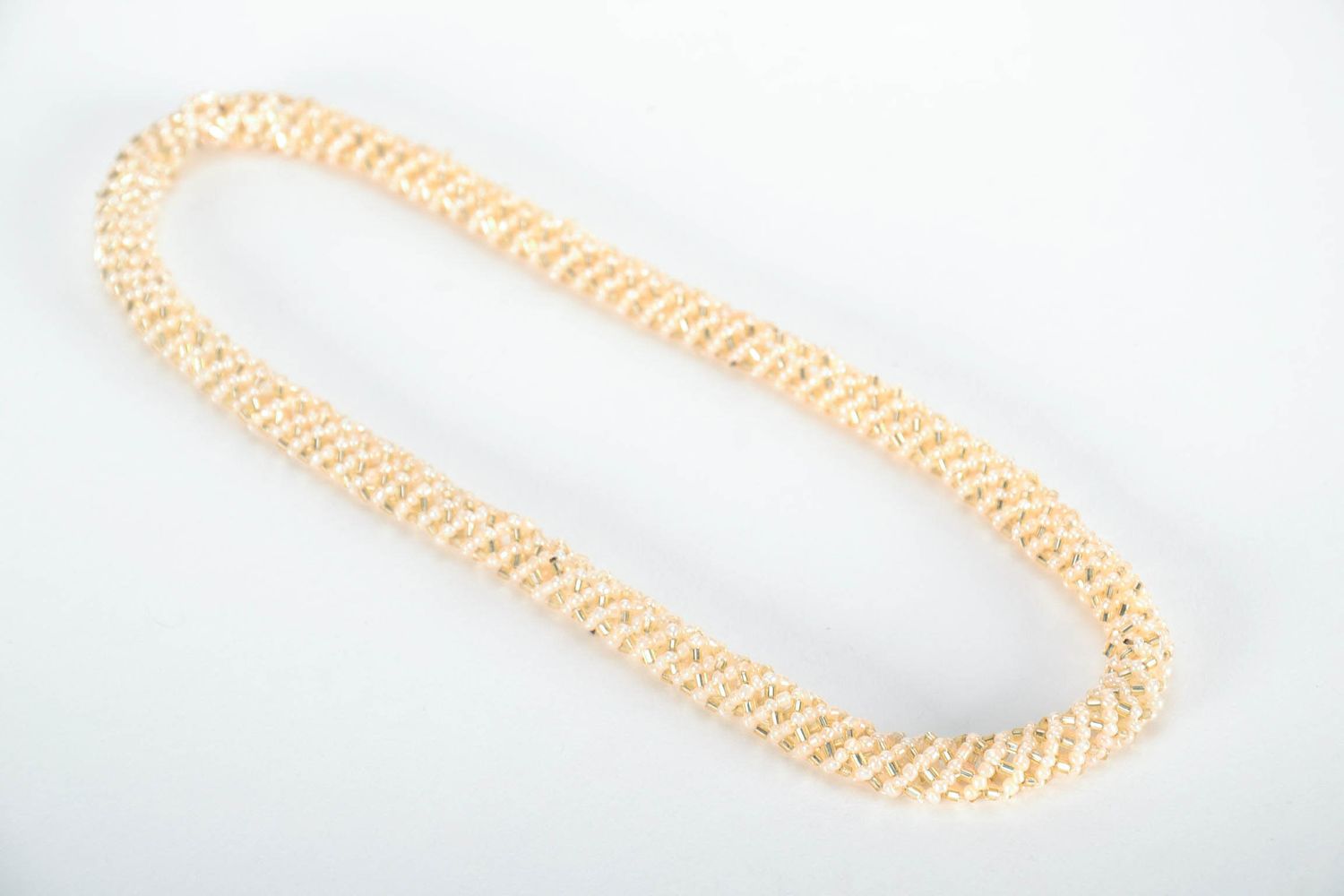 Jute necklace made of beads photo 4
