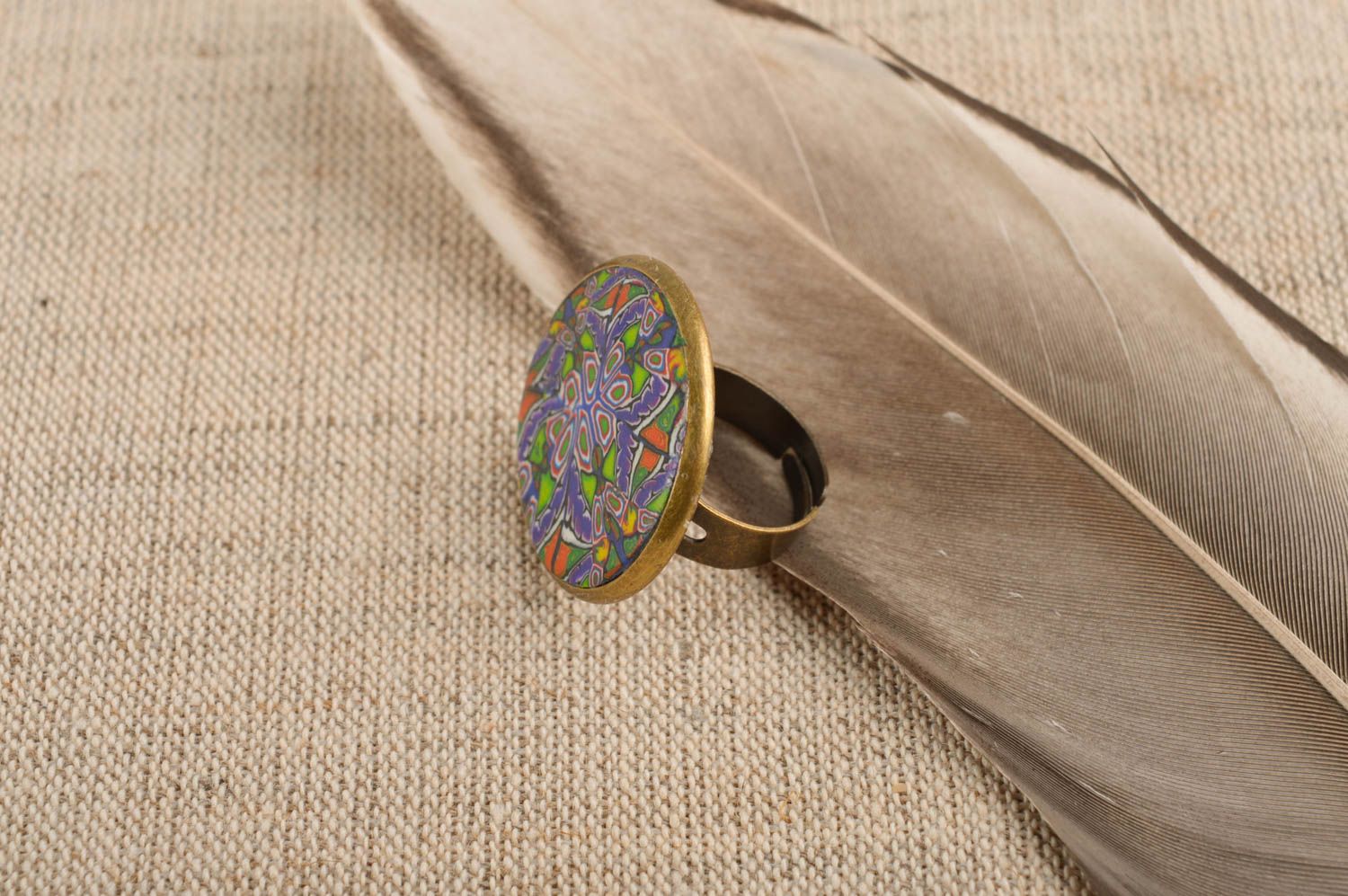 Handmade Schmuck Polymer Clay Ring Accessoire für Frauen in Einheitsgröße foto 1