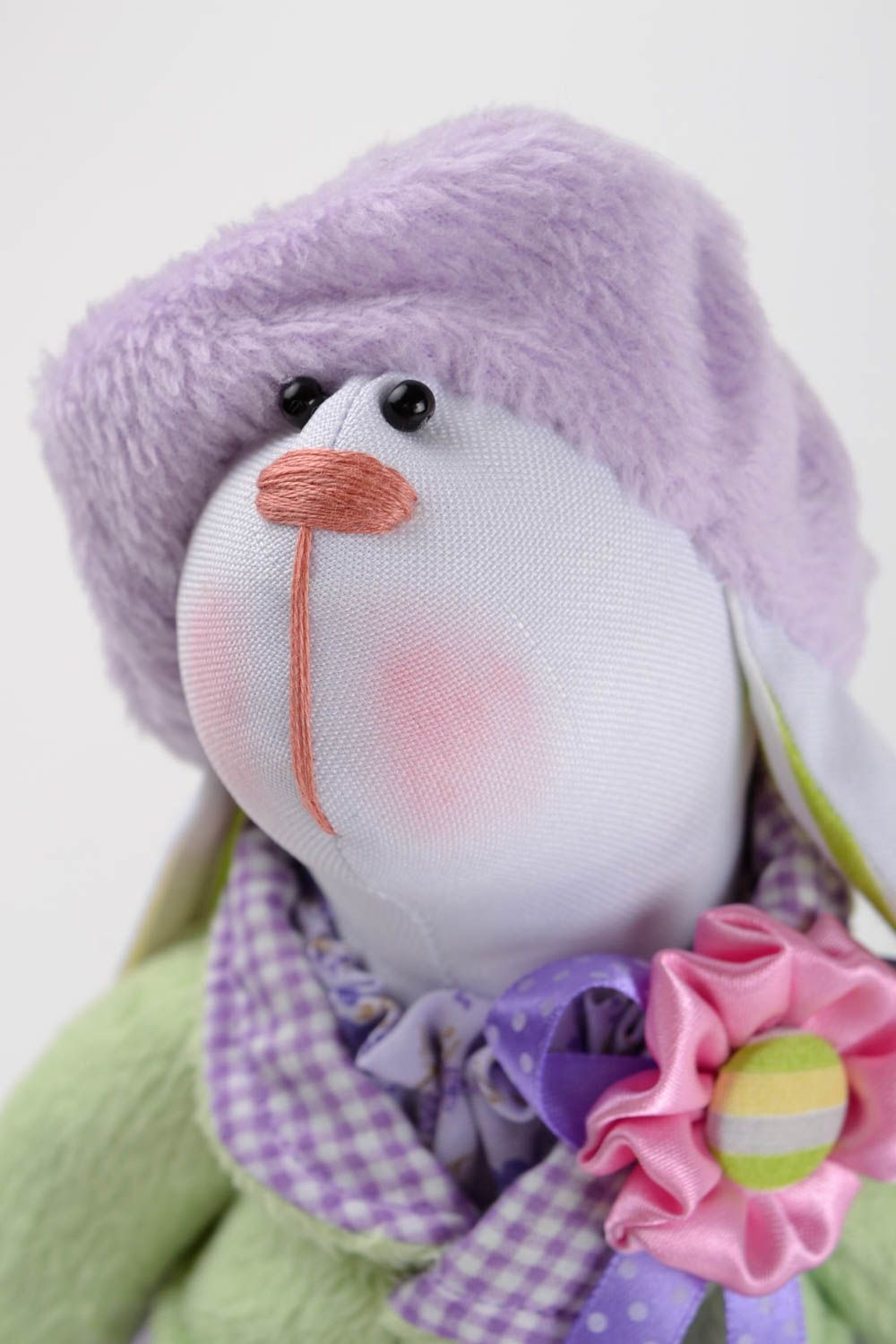 Handmade interior textile doll designer rag bunny toy present for children photo 4