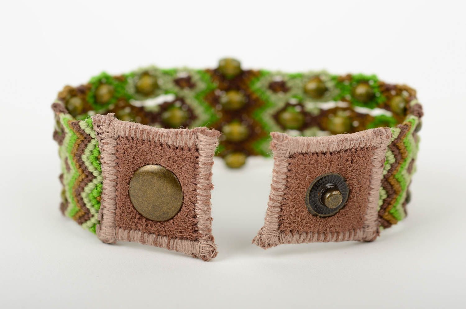 Armband textil handmade Schmuck geflochtenes Armband Damen Modeschmuck grün foto 3